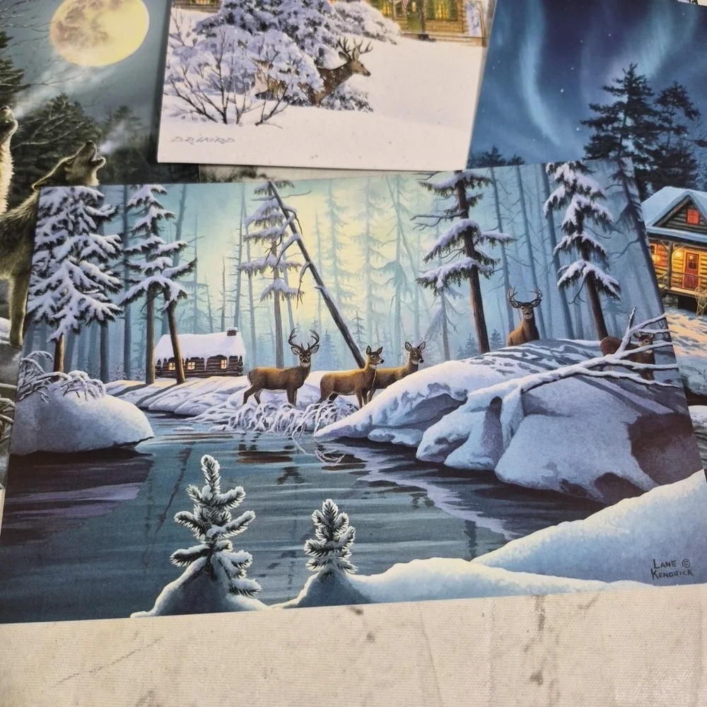 Leanin Tree Christmas Cards Lot Of 4 All Different Alaska Wildlife